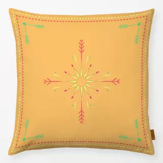 Kissen Cool Boho Sun Ornaments yellow