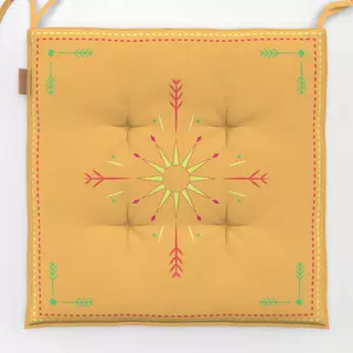 Sitzkissen Cool Boho Sun Ornaments yellow