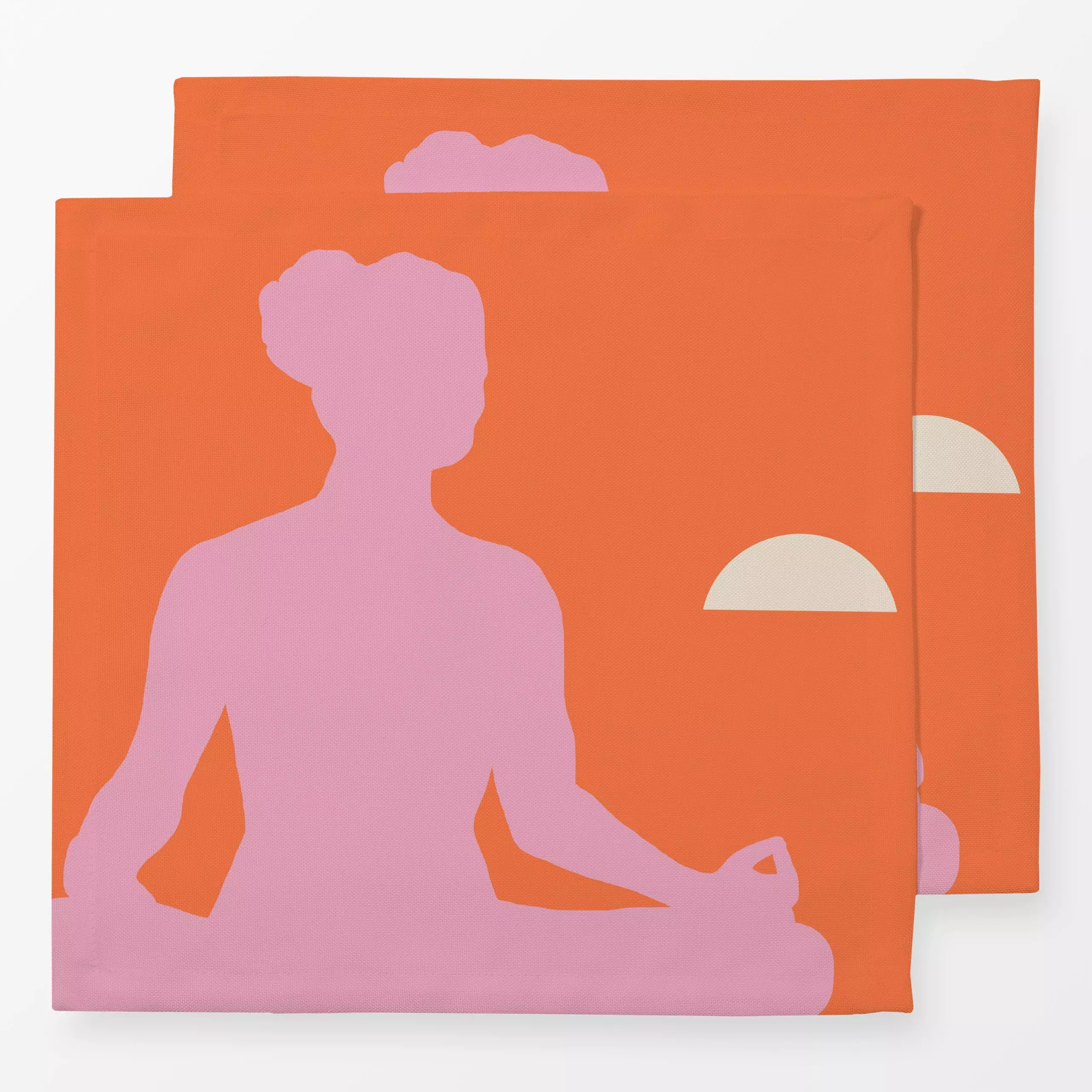 Servietten Me time orange Meditation - Sport - von „Julia Reyelt"; boho, Sonnenaufgang, Self Love, Yoga, selfcare, meditatio...