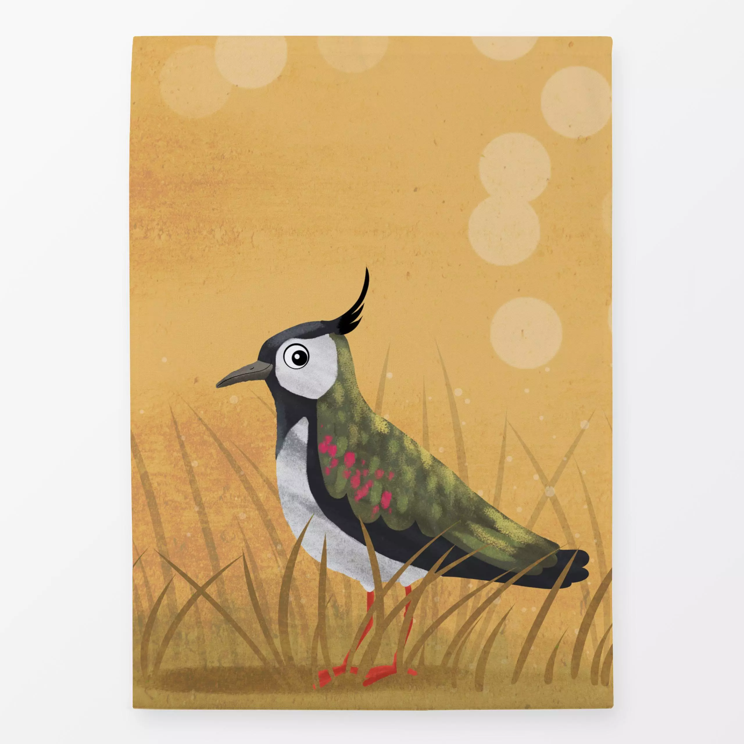 Geschirrtücher Kiebitz - Natur & Landschaft, Tiere - von „Julia Reyelt"; Natur, Struktur, Illustration, Punkte, Pflanzen, Vo...