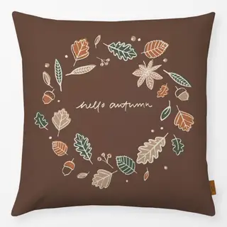Kissen Herbst Kranz Braun