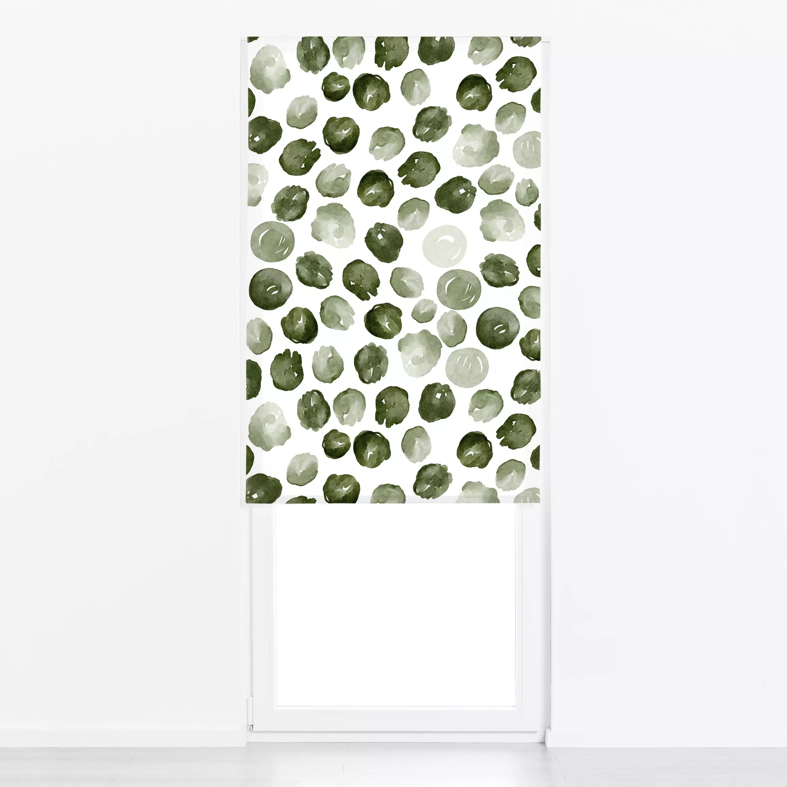 Raffrollo Winterweiße Weihnacht Tupfen - Weihnachten, Winter, Symbole & Muster - von „Uta Naumann"; Wasserfarben, Punkte, Kr...