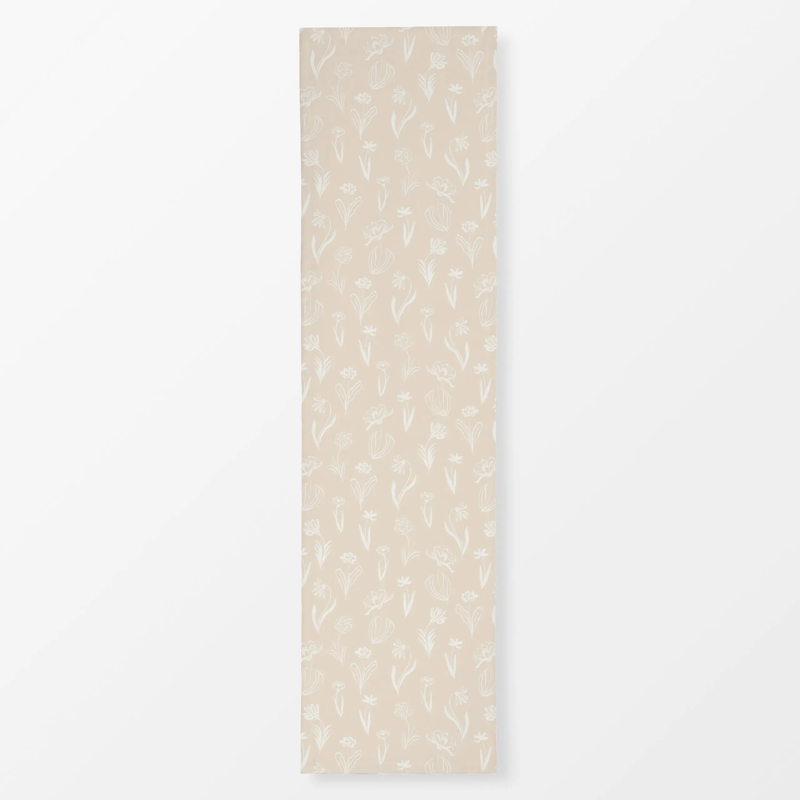 Tischläufer Blumenwiese-Beige Kollektion - Blumen & Florales, Frühling - von „Kathrin Löffler"; schlicht, soft, dezent, cott...