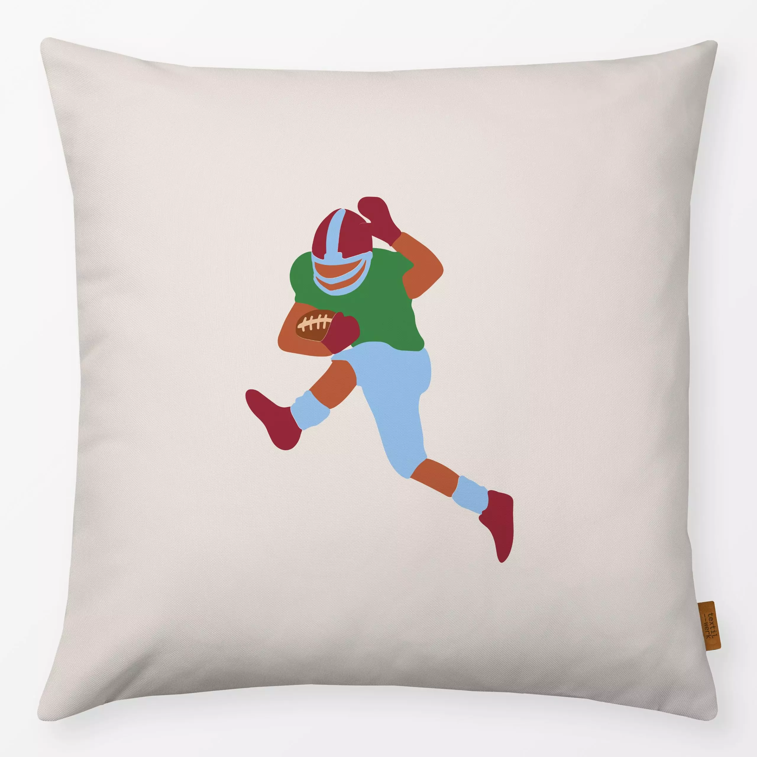 Kissen American Football 3 - Sport - von „textilwerk"; Illustration, Geschenk, Sport, minimalistisch, schlicht, textilwerk, ...
