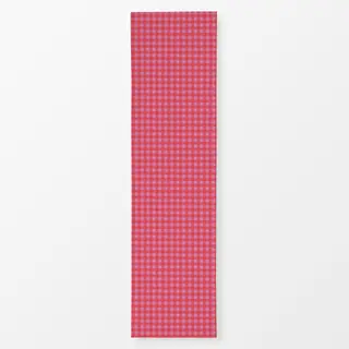 Tischläufer Mistletoe Gingham Pink Rot