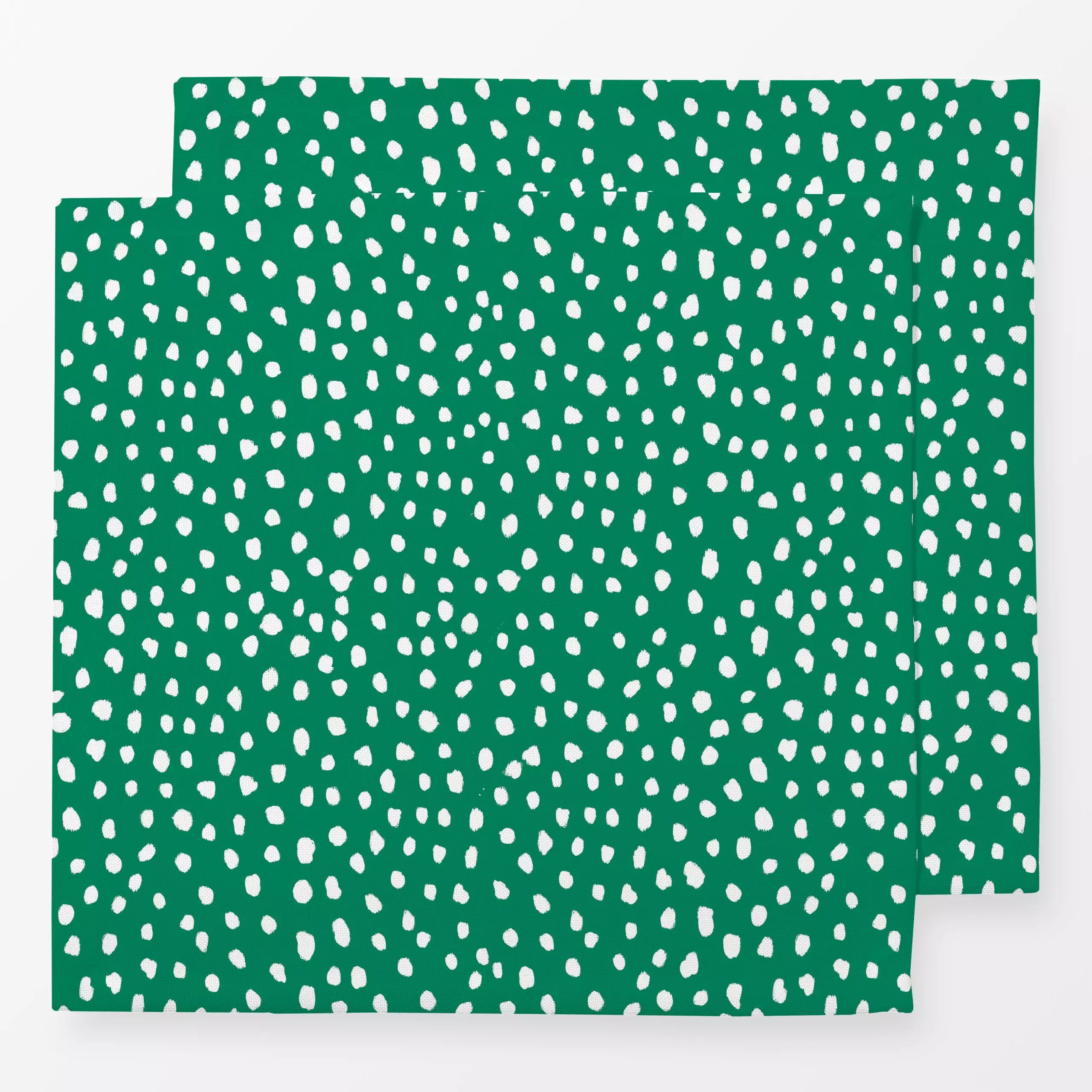 Servietten Snow Dots Green White - Weihnachten, Symbole & Muster - von „Studio ROSAGRAU“; Punkte, Kissen, Weihnachten, Schne...
