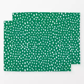 Tischset Snow Dots Green White