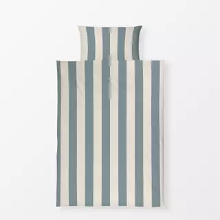 Bettwäsche Streifenmuster Grau Beige
