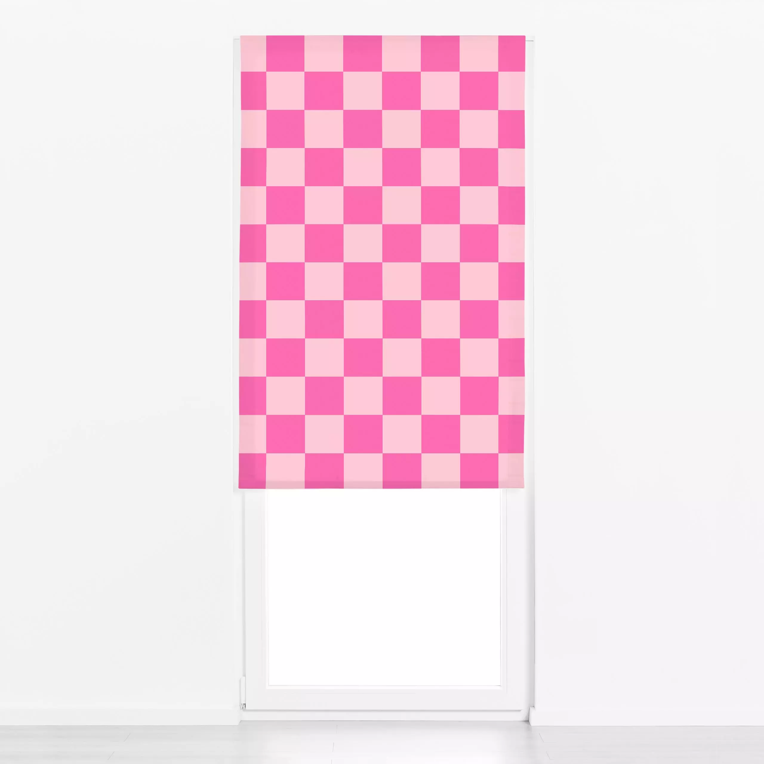 Raffrollo Pink & Rosa Karos - Symbole & Muster - von „Lisa Jasmin Bauer"; skandinavisch, Karo, pink, Karos, farbenfroh, bold...
