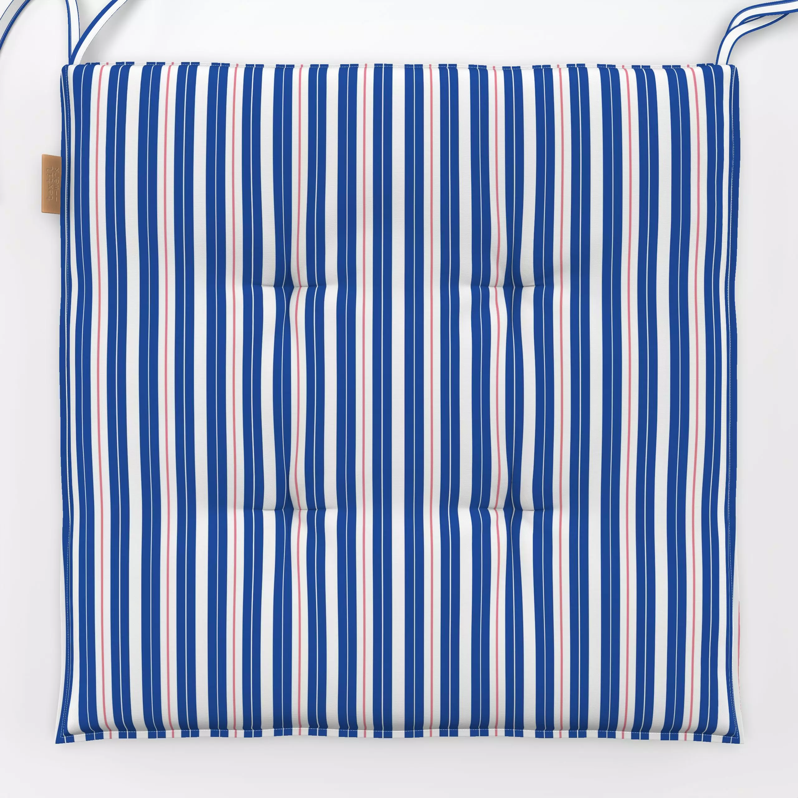 Sitzkissen Retrostreifen Skipperblau - Symbole & Muster - von „Studio ROSAGRAU"; Muster, Linien, Blaugrau, Streifen, Retro, ...
