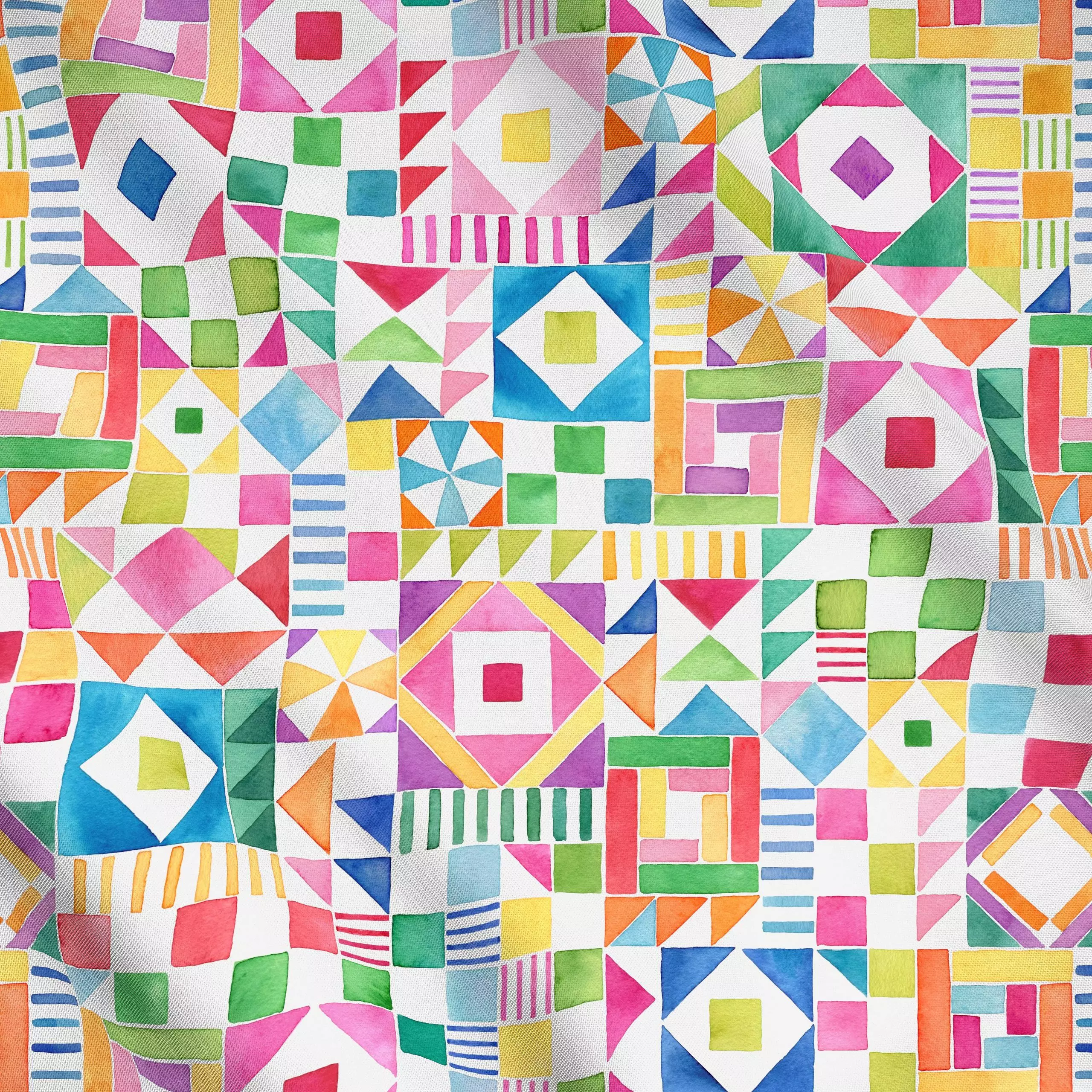 Meterware Modern Geometrisch Patchwork - Kinderzimmer & Motive für Kinder, Symbole & Muster - von „Ninola Design "; Kinder, ...