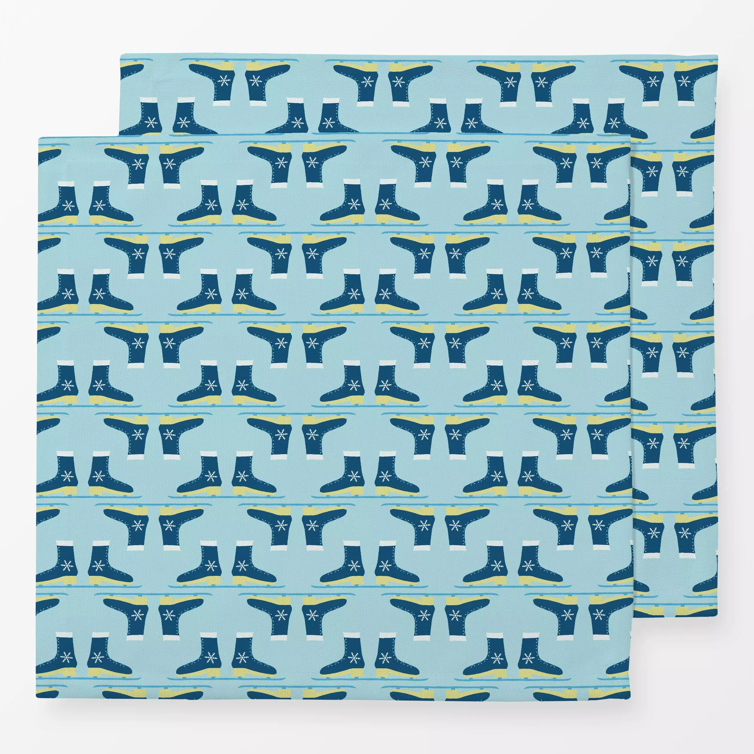 Servietten Schlittschuhe - Winter, Symbole & Muster - von „Kathrin Löffler"; Eis, kalt, schlittschuhe, Wintersport, winterko...