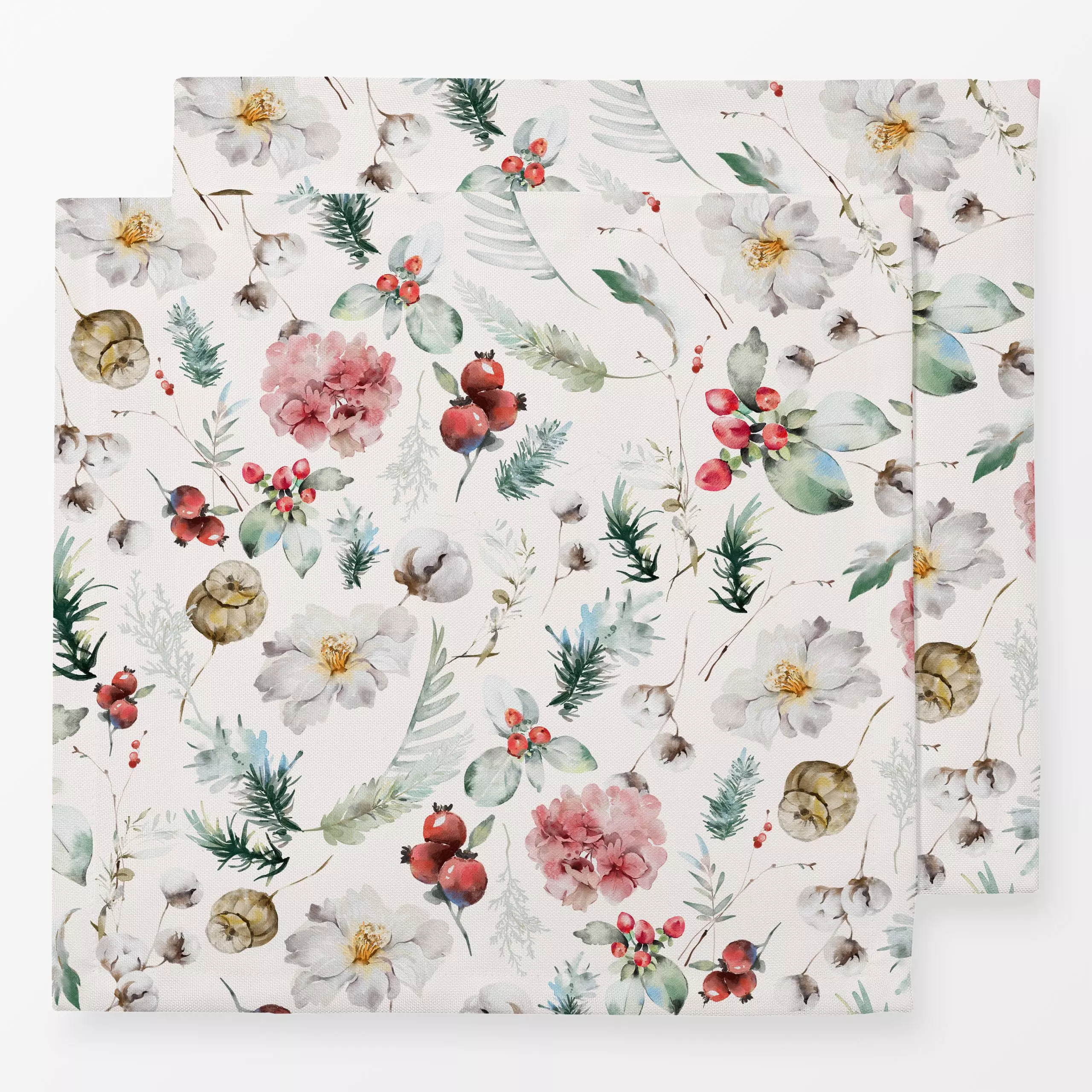 Servietten Zauberhafter Wintergarten 1 - Blumen & Florales, Winter - von „Uta Naumann"; boho, Blüten, floral, weihnachtlich,...