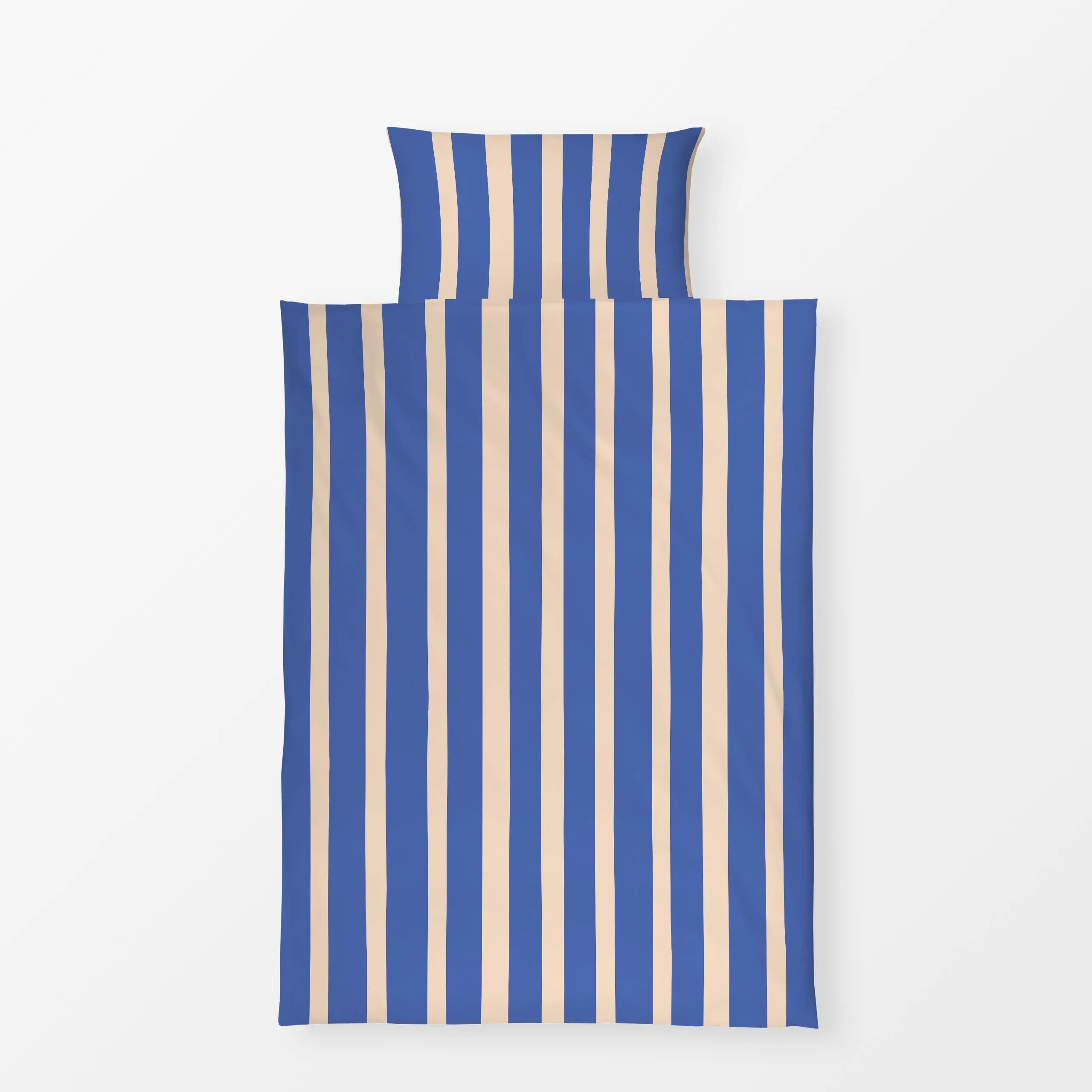 Bettwäsche Streifen blau creme - Sommer, Symbole & Muster - von „Karen Menzenbach"; Retro, Sommer, grafisch, Italien, gestre...