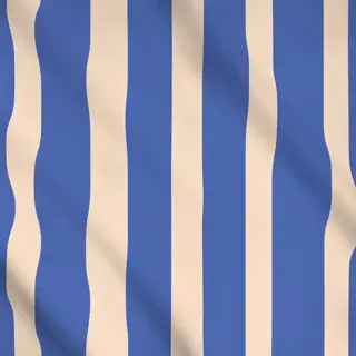 Meterware Streifen blau creme