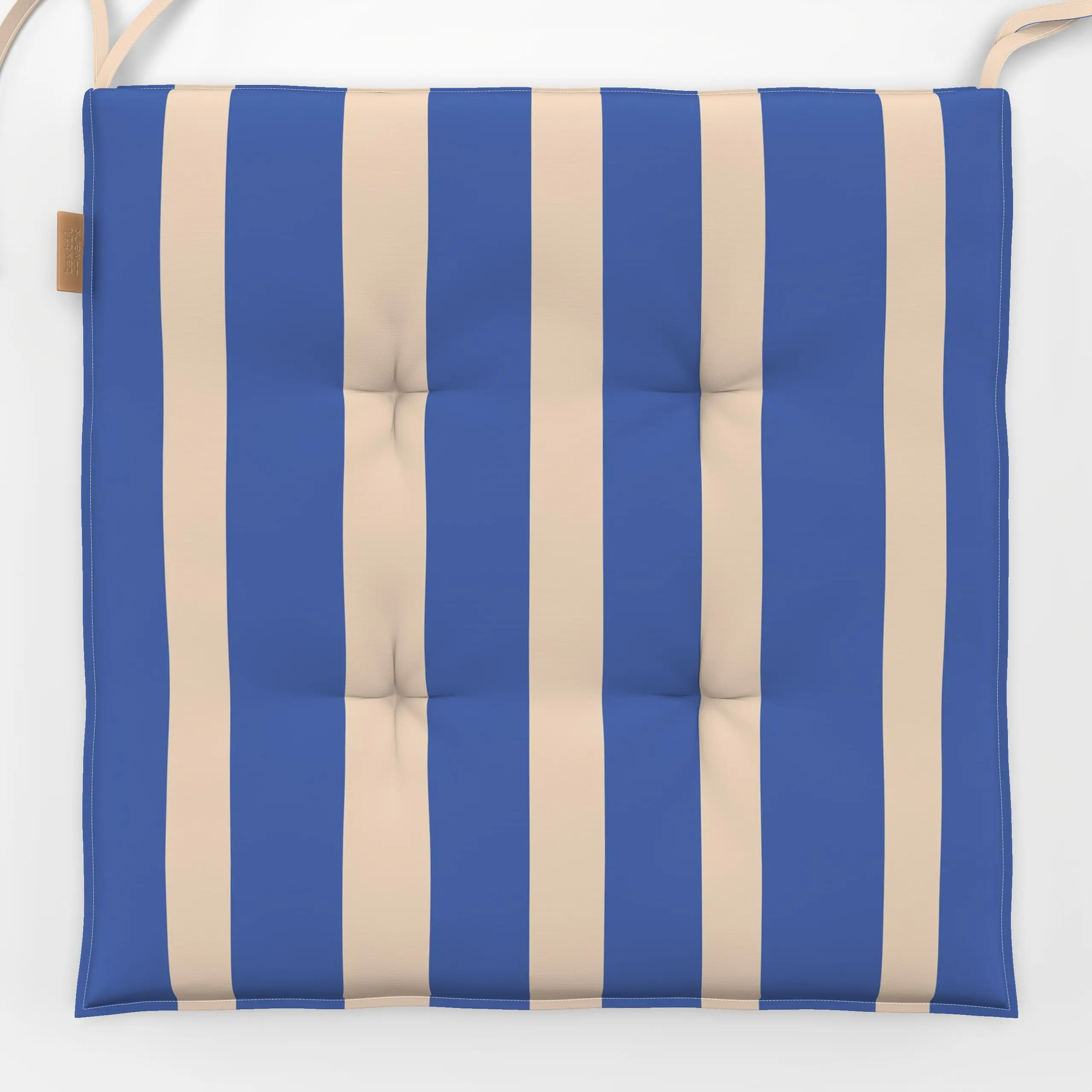 Sitzkissen Streifen blau creme - Sommer, Symbole & Muster - von „Karen Menzenbach"; Retro, Sommer, grafisch, Italien, gestre...