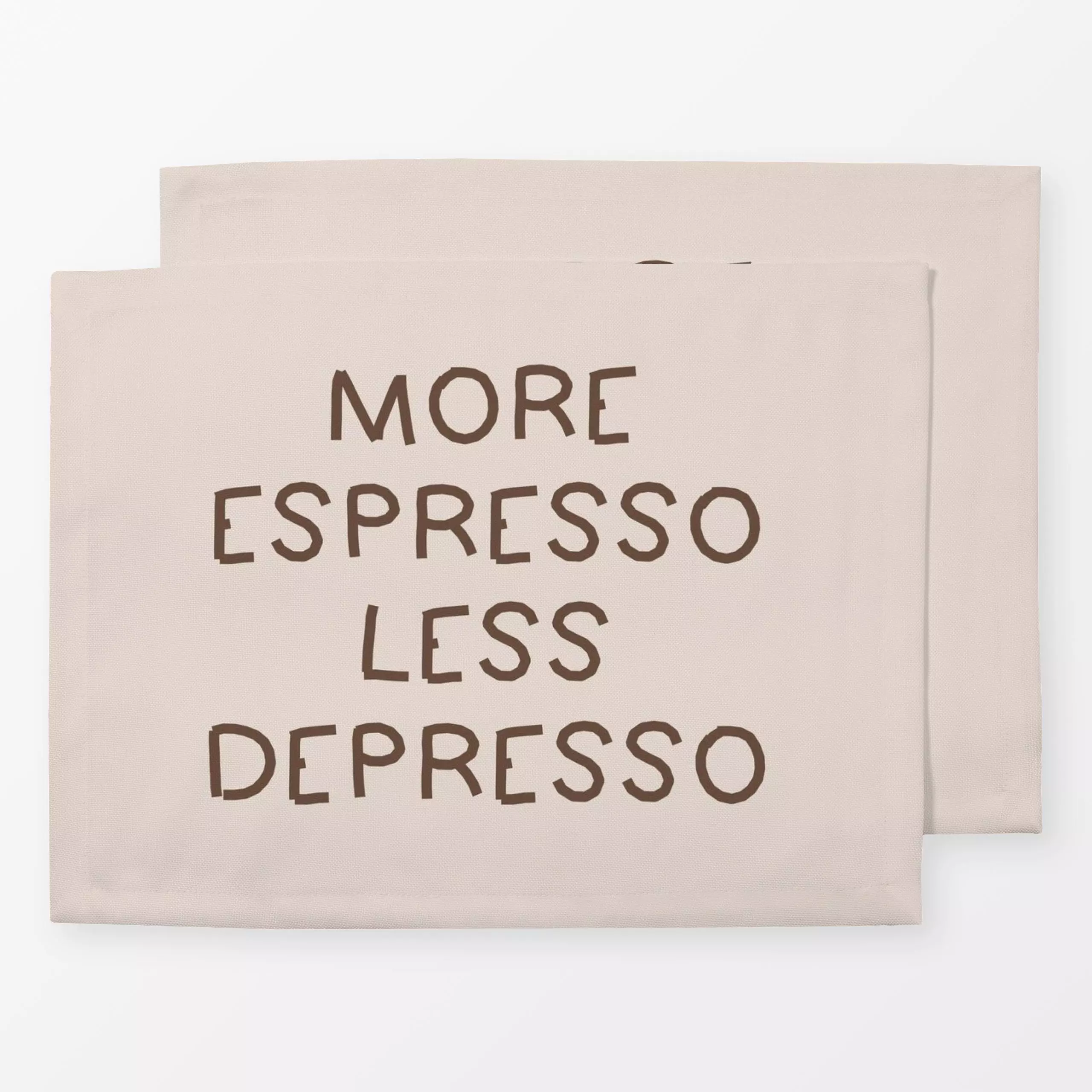 Tischset Espresso Depresso Beige, Spruch, Essen & Trinken, von Kruth Design