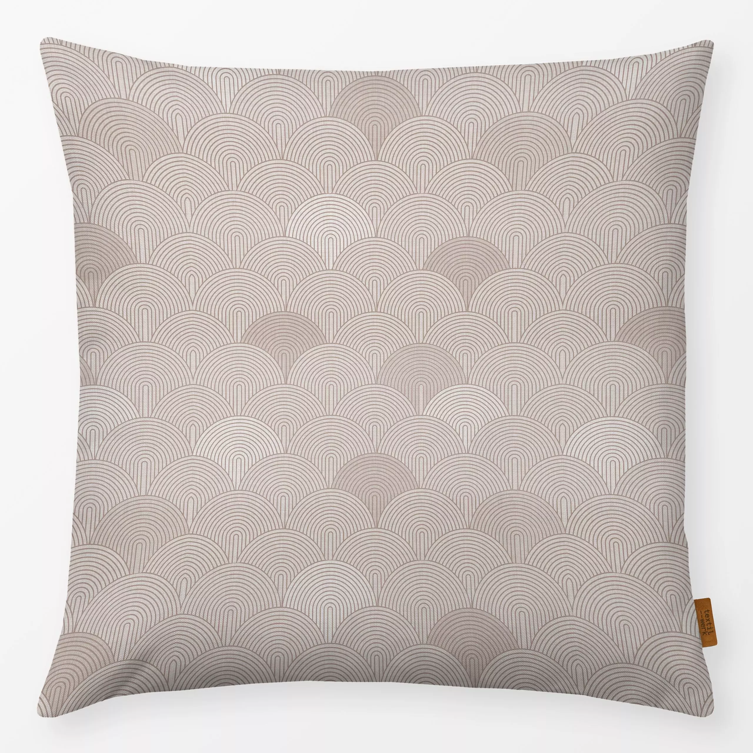 Kissen Beige Abstract Bögen - Symbole & Muster - von „Bloomery Decor"; Muster, abstrakt, Retro, Geometrisch, beige, vintage,...