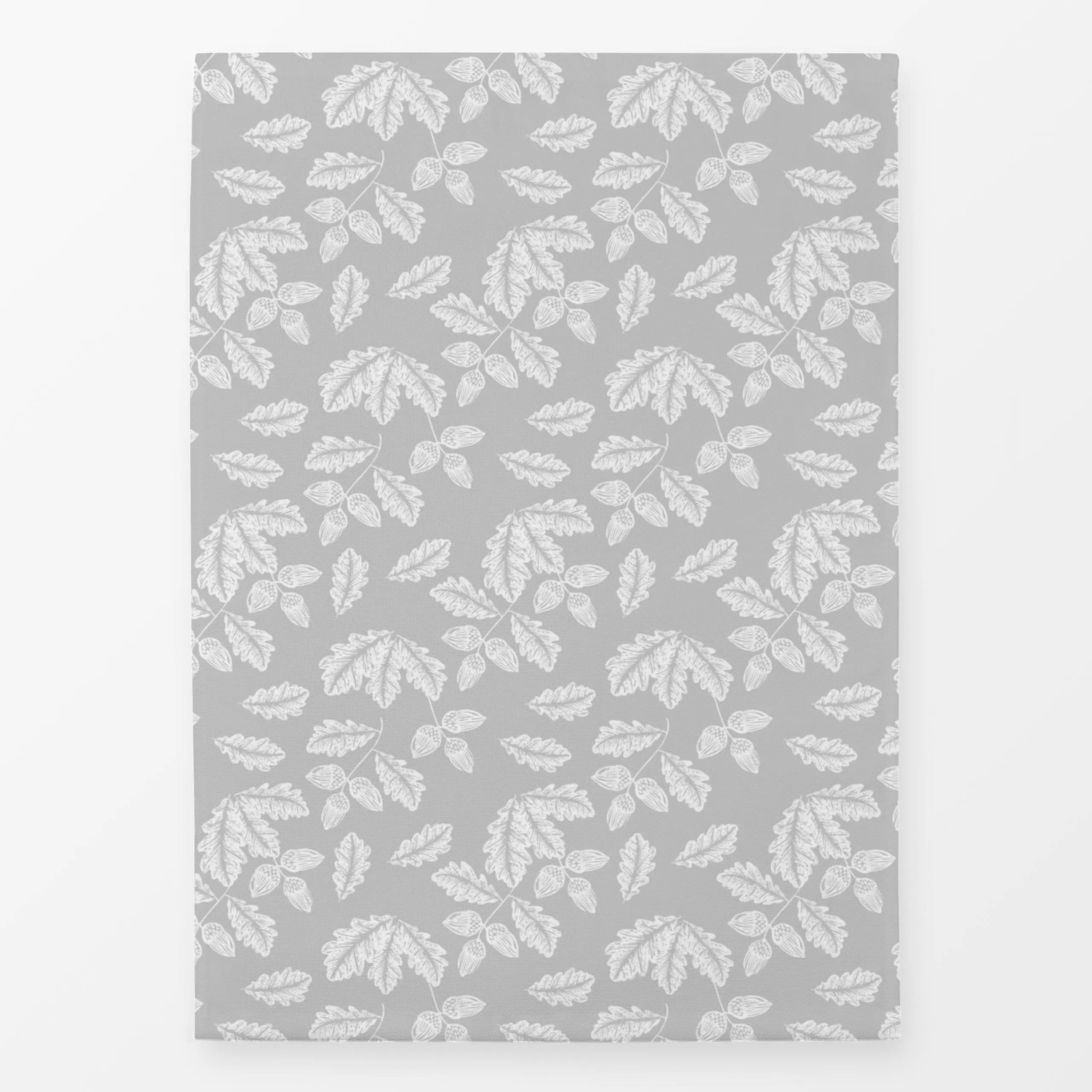 Geschirrtücher Herbst Eicheln und Blätter - Herbst, Symbole & Muster, Pflanzen & Botanik - von „Christiane Zielinski"; grau,...