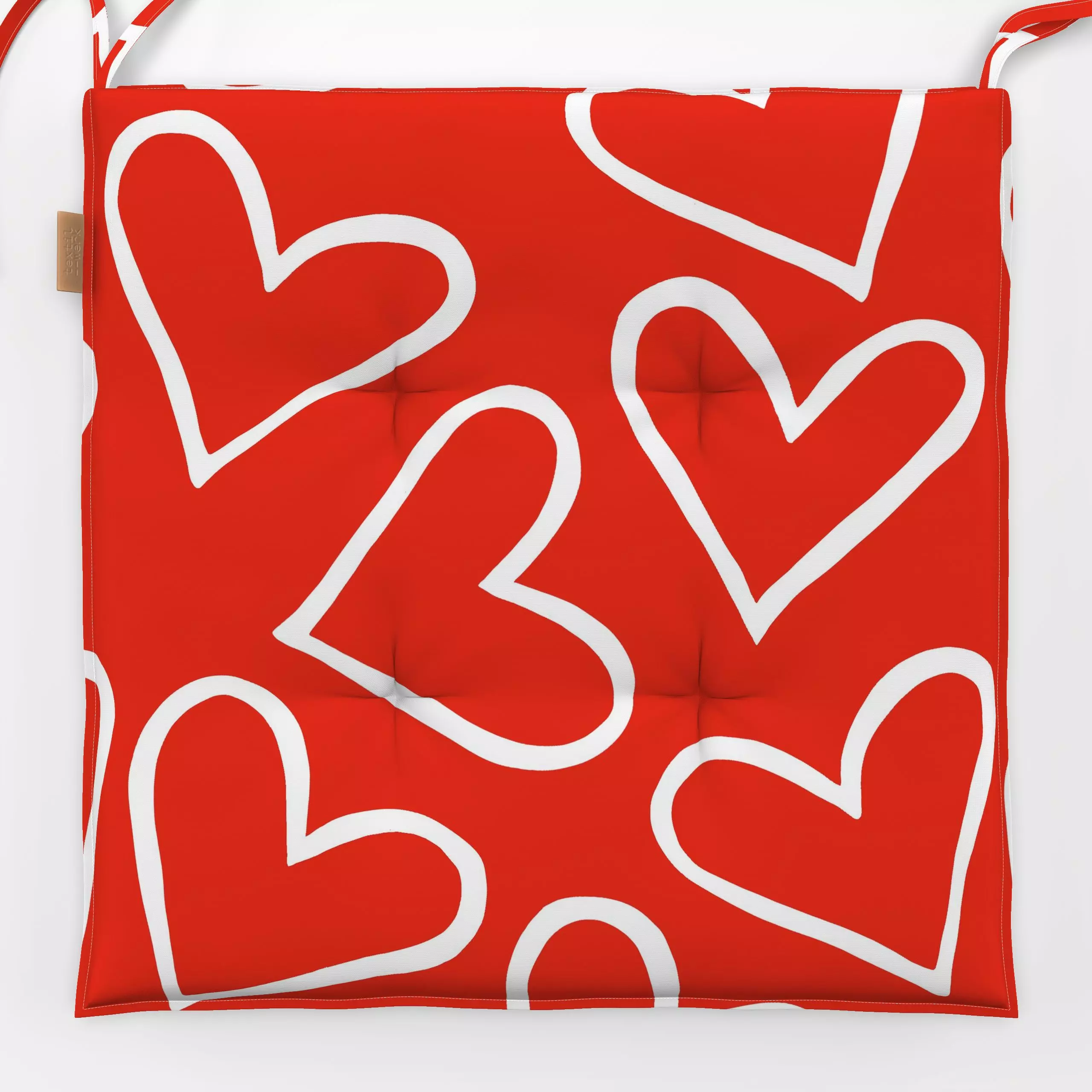 Sitzkissen Herzen Outlines Rot - Liebe, Romantik & Pride, Symbole & Muster, Anlässe, Ostern - von „Studio Kesse"; Love, Herz...