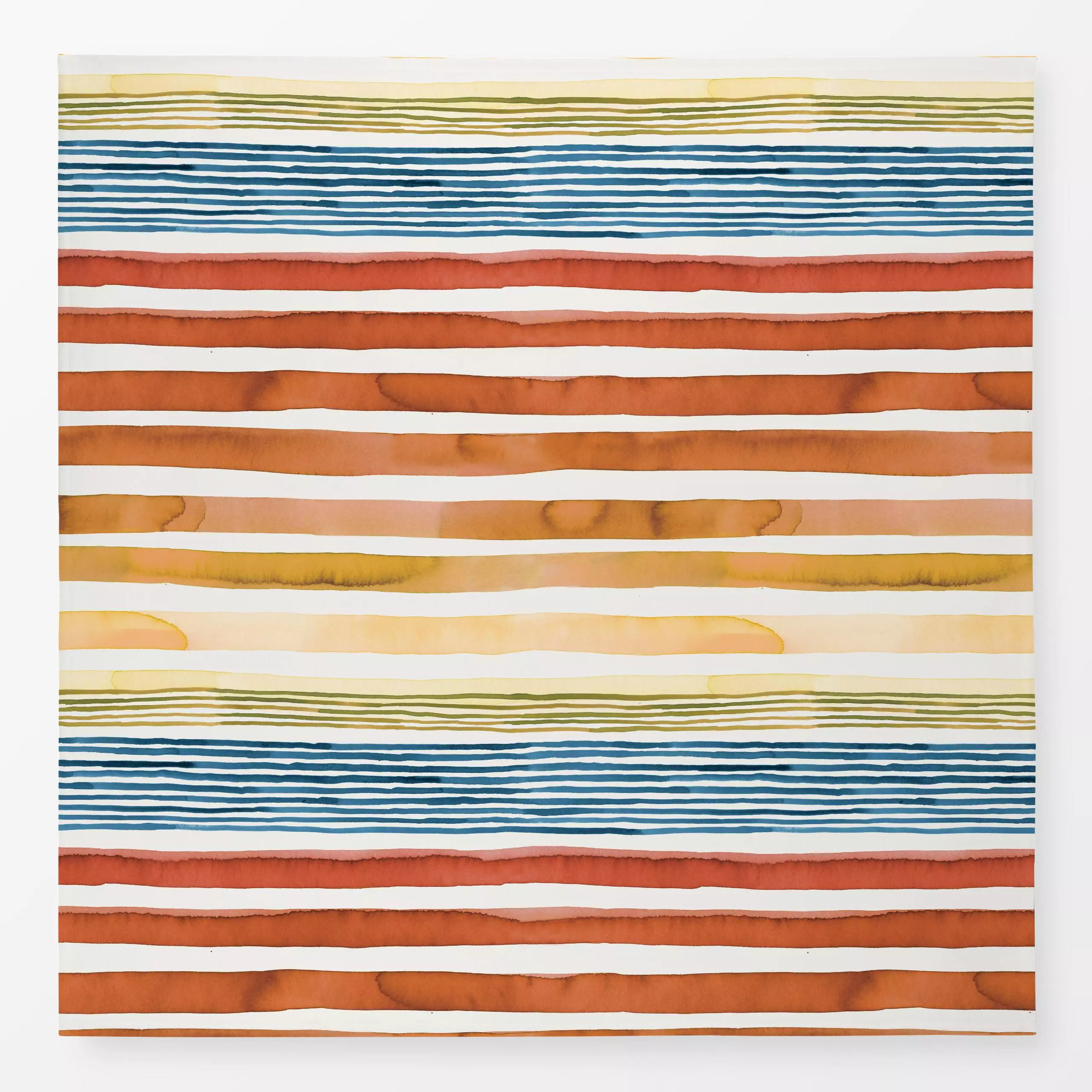 Tischdecke Terra Sunset Gouache Stripes - Sommer, Symbole & Muster - von „Ninola Design "; boho, Aquarell, Streifen, Dessert...