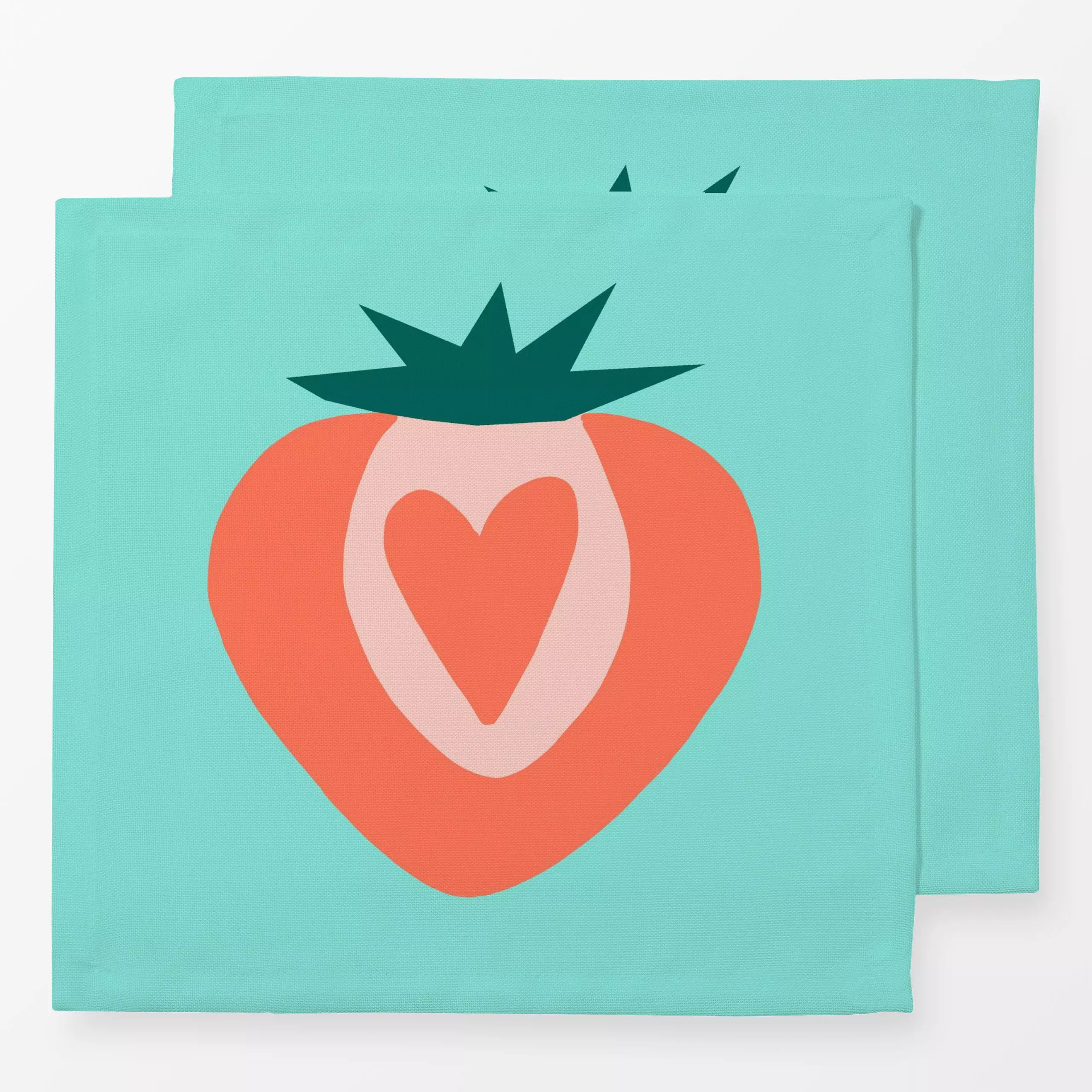 Servietten Erdbeere mit Herz - Sommer, Früchte - von „Julia Reyelt"; Obst, Garten, Früchte, Sommer, fruchtig, Sommerlich, fo...