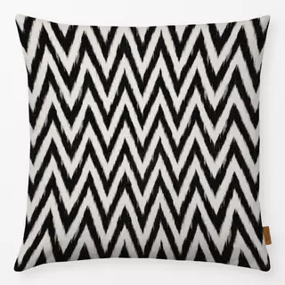 Kissen Zigzag Ikat Black