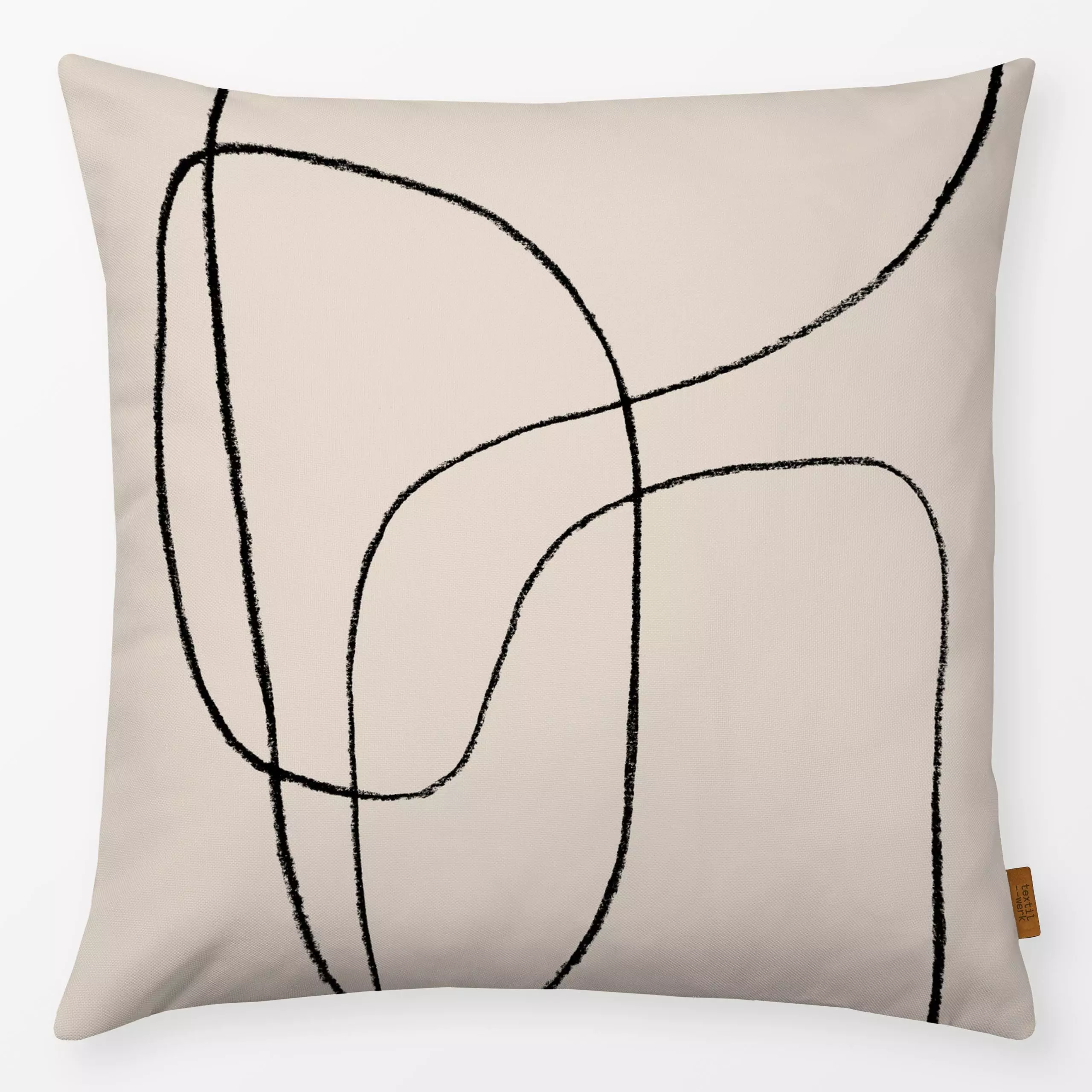 Kissen Pencil scribble 4 - Symbole & Muster - von „Nouveau Prints"; Minimalismus, Scandinavian, Gekritzel, lines, graphic, K...