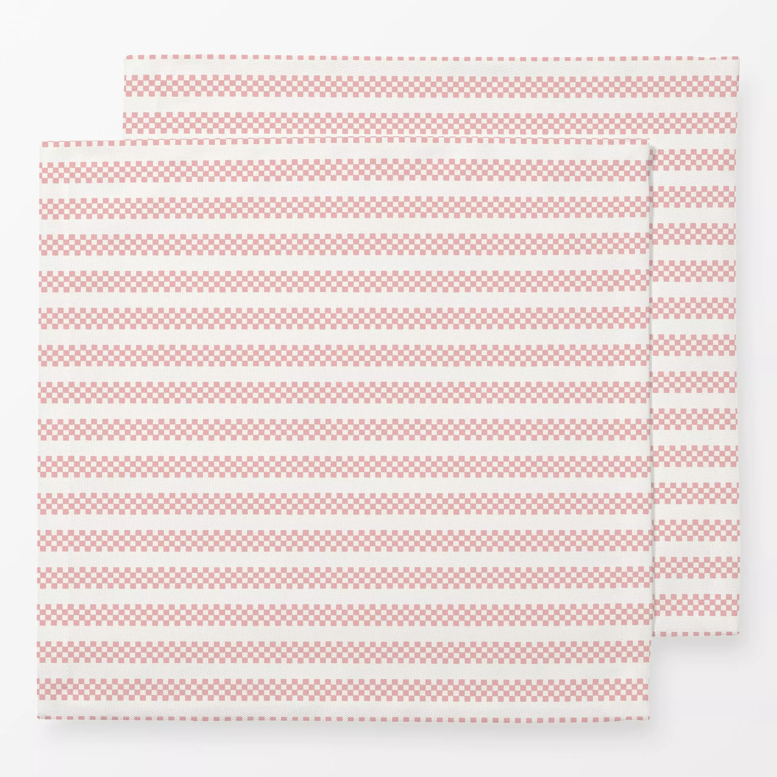 Servietten Checkered Stripes rosa - Frühling, Symbole & Muster - von „Kathrin Woo"; Muster, Streifen, rosa, kleingemustert, ...
