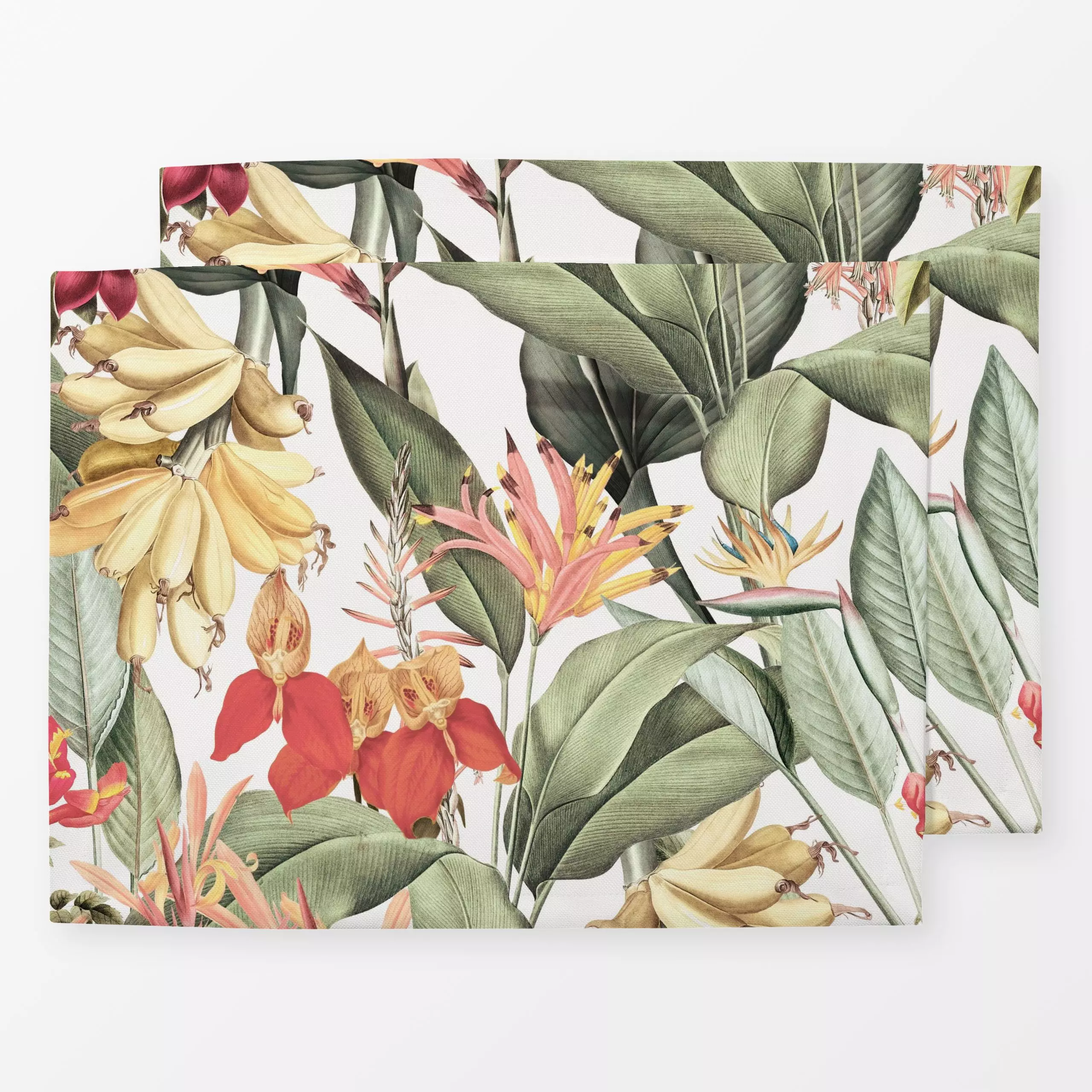 Tischset Bananen Jungle Garten - Blumen & Florales, Pflanzen & Botanik, Retro & Vintage - von „Uta Naumann“; Muster, Palmen,...