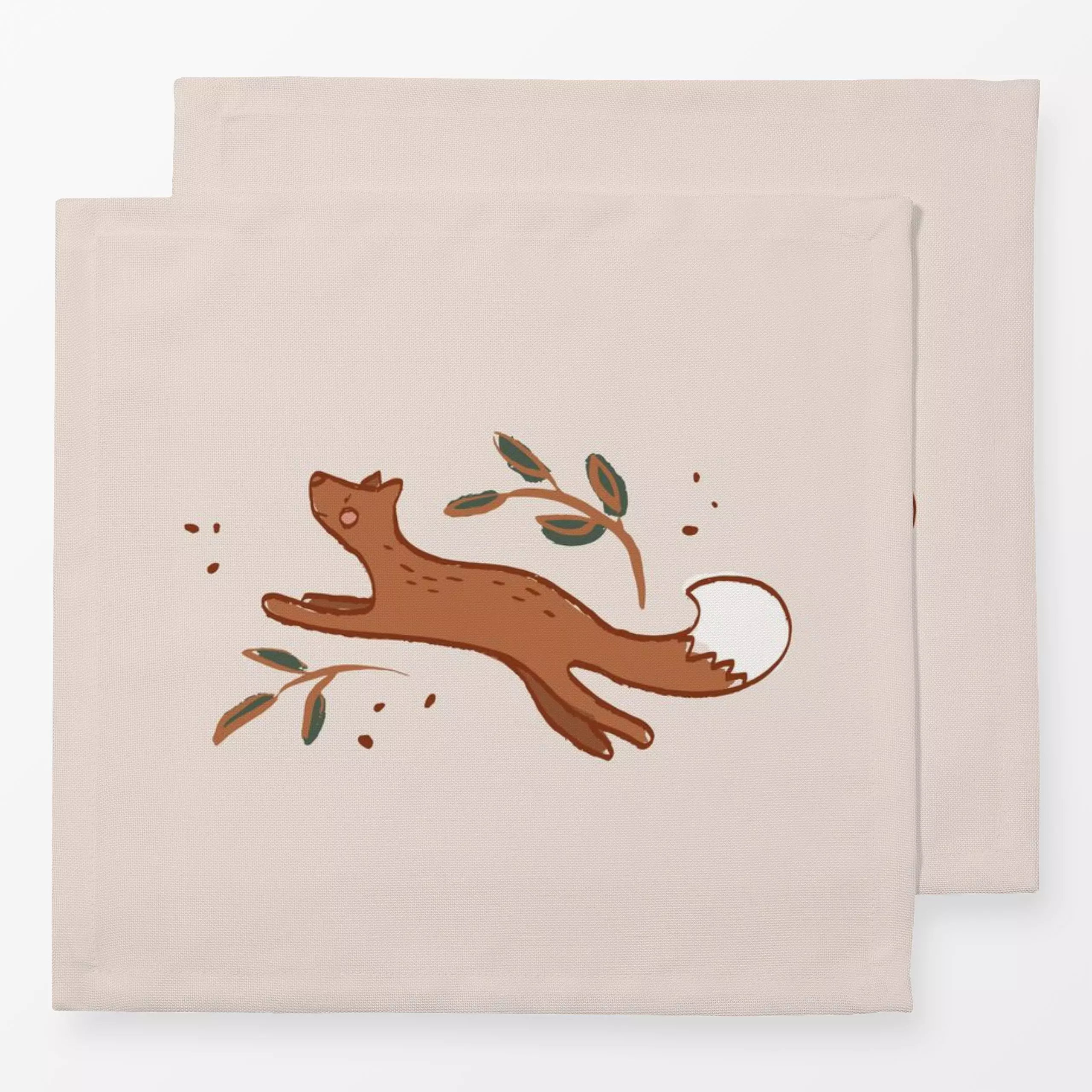 Servietten Fuchs Herbst beige - Tiere - von „Kruth Design"; Fuchs, vintage, Spruchkissen, Herbstdeko, outdoor, herbstlich, k...