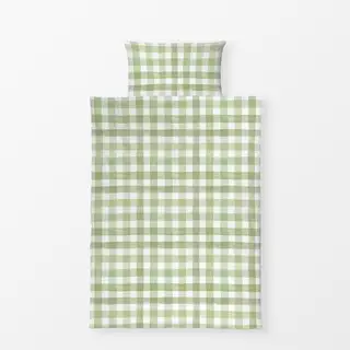 Bettwäsche Karo Gingham Watercolor Green