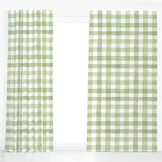 Dekovorhang Karo Gingham Watercolor Green