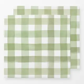 Servietten Karo Gingham Watercolor Green