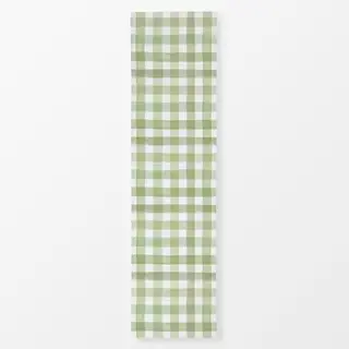 Tischläufer Karo Gingham Watercolor Green