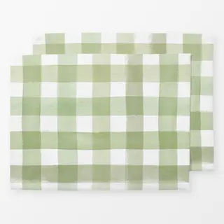 Tischset Karo Gingham Watercolor Green