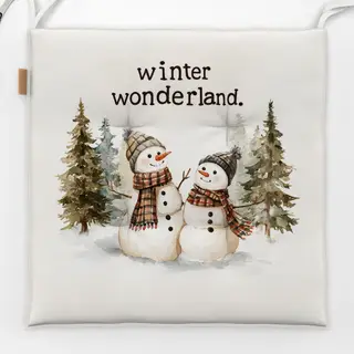 Sitzkissen Winter Wonderland Schneemann