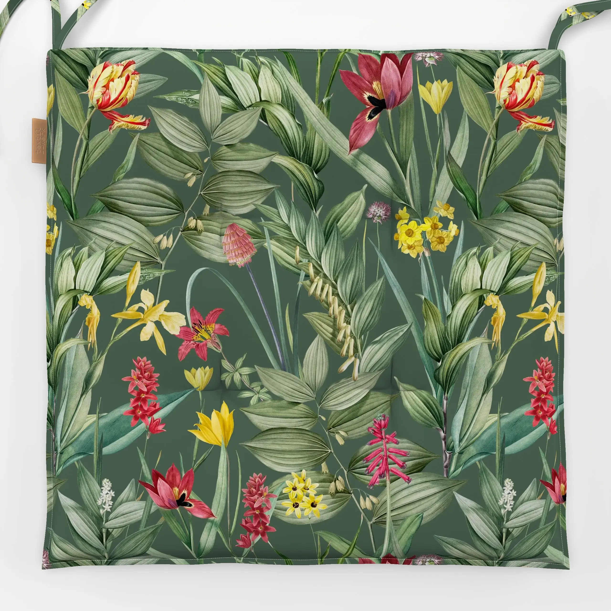 Sitzkissen Exotische Pflanzenwelt grün - Blumen & Florales, Sommer, Pflanzen & Botanik - von „Uta Naumann"; Muster, Garten, ...