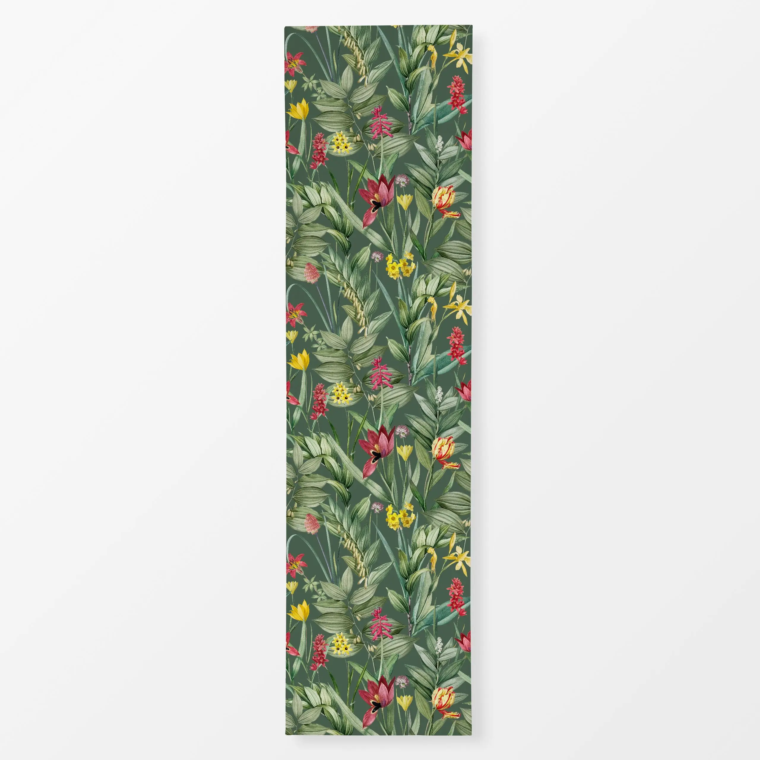 Tischläufer Exotische Pflanzenwelt grün, Blumen, tropisch, Sommer, von Uta Naumann