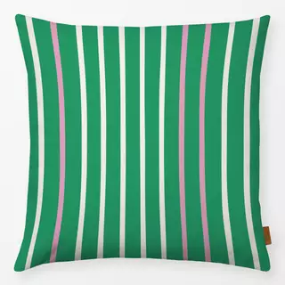 Kissen Streifen Duo | grün-beige-rosa