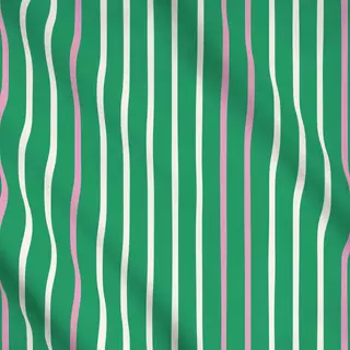 Meterware Streifen Duo | grün-beige-rosa