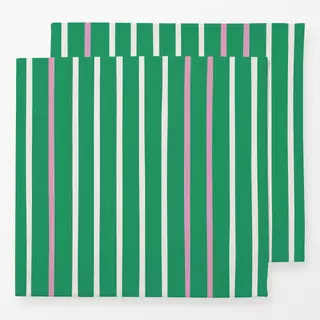 Servietten Streifen Duo | grün-beige-rosa