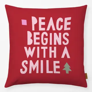 Kissen Peace and Smile rot und rosa