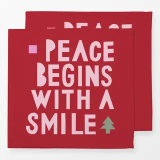 Servietten Peace and Smile rot und rosa