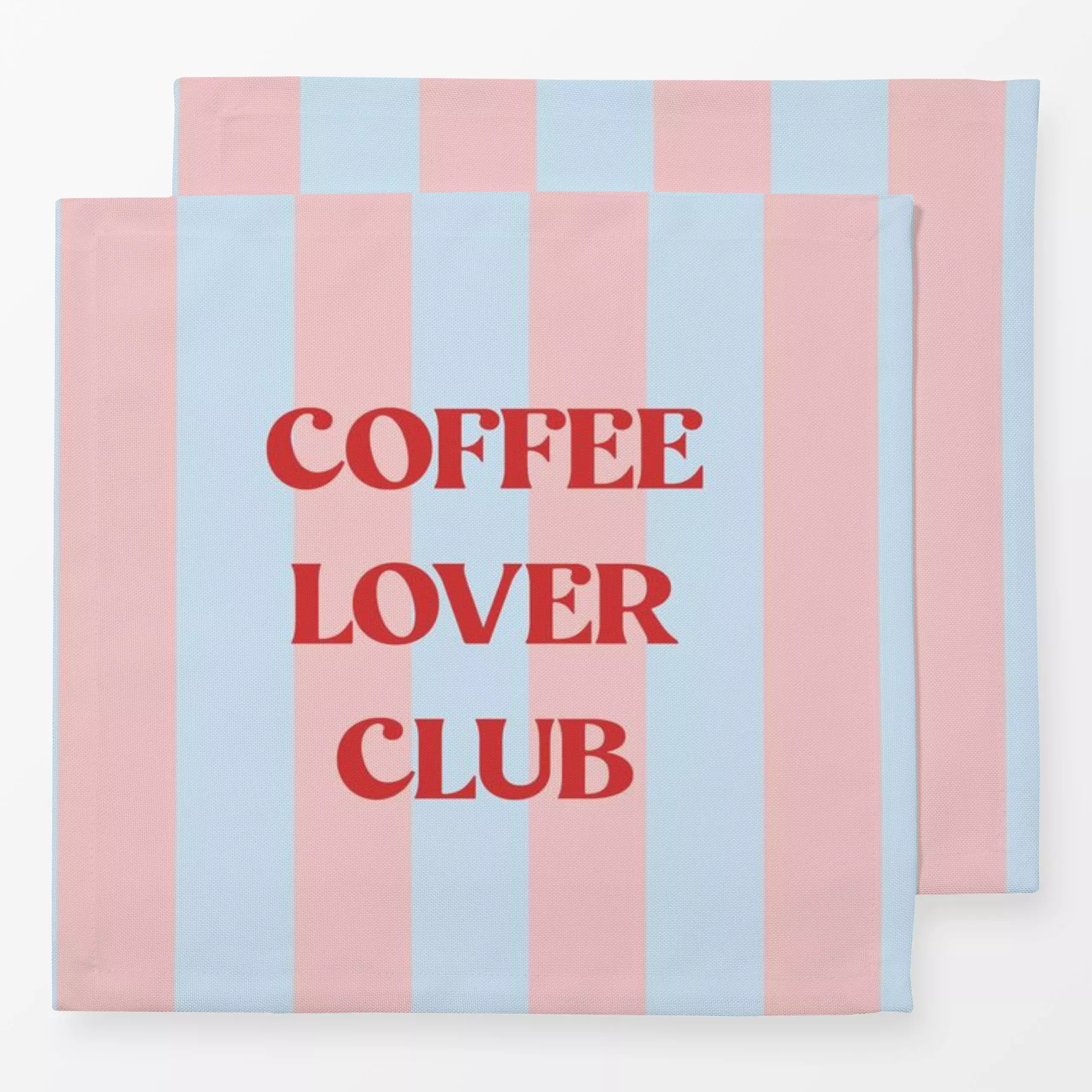 Servietten COFFEE Lover Club Stripes Rosé - Sprüche & Schriftzüge, Symbole & Muster, Küche, Essen & Trinken - von „Studio RO...