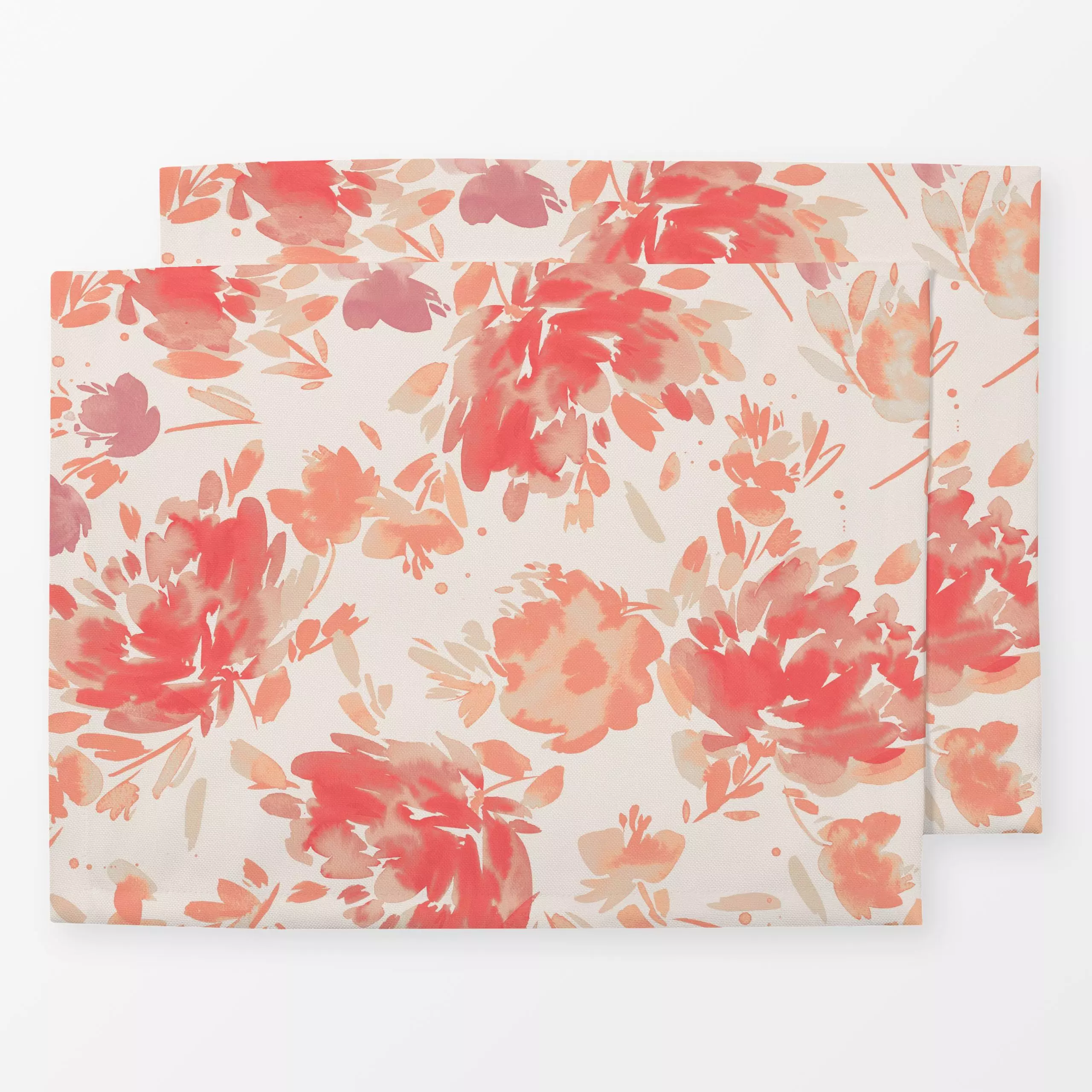 Tischset Aquarell Rosen Peach Fuzz - Blumen & Florales, Frühling, Liebe, Romantik & Pride - von „Ninola Design "; Aquarell, ...