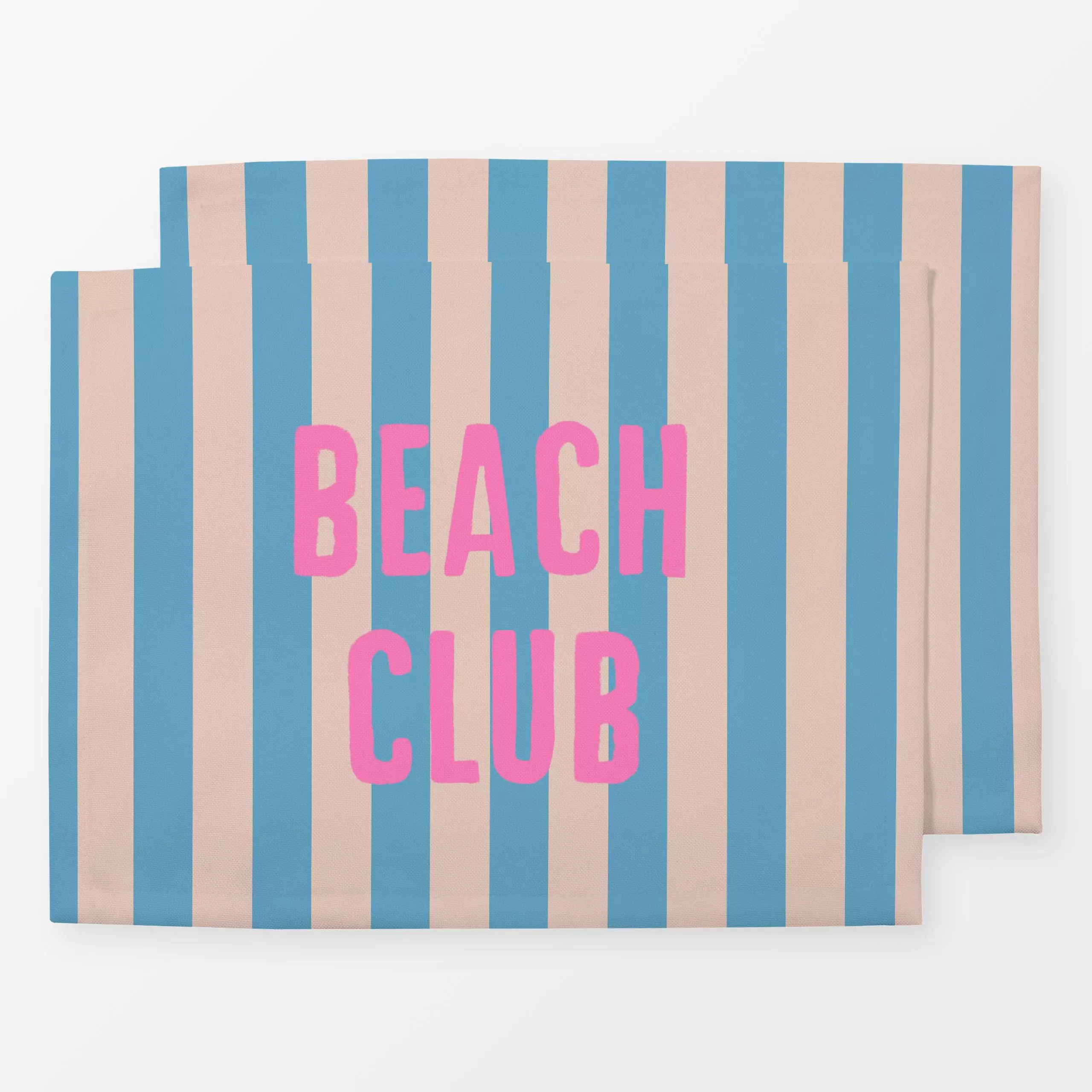 Tischset Beach Club Auf Streifen Blau, Spruch, Sommer, von Alisa Knöß
