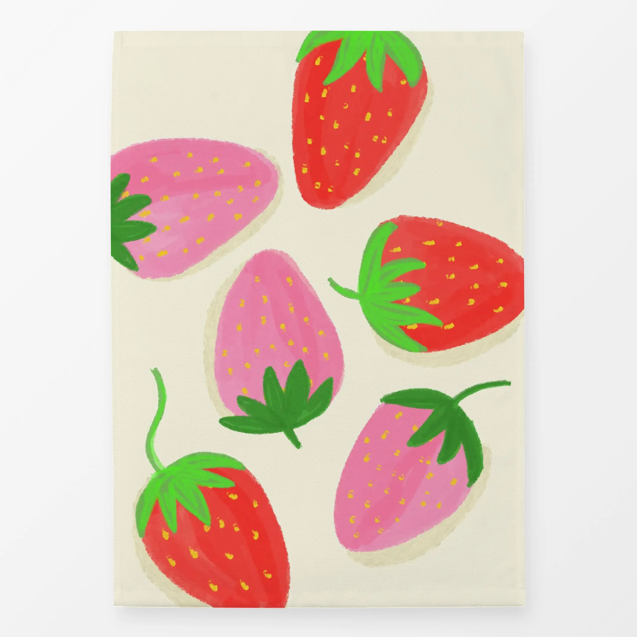 Geschirrtücher Erdbeeren - Sommer, Küche, Essen & Trinken, Früchte - von „lena marie design"; Obst, Obstsalat, Illustration,...