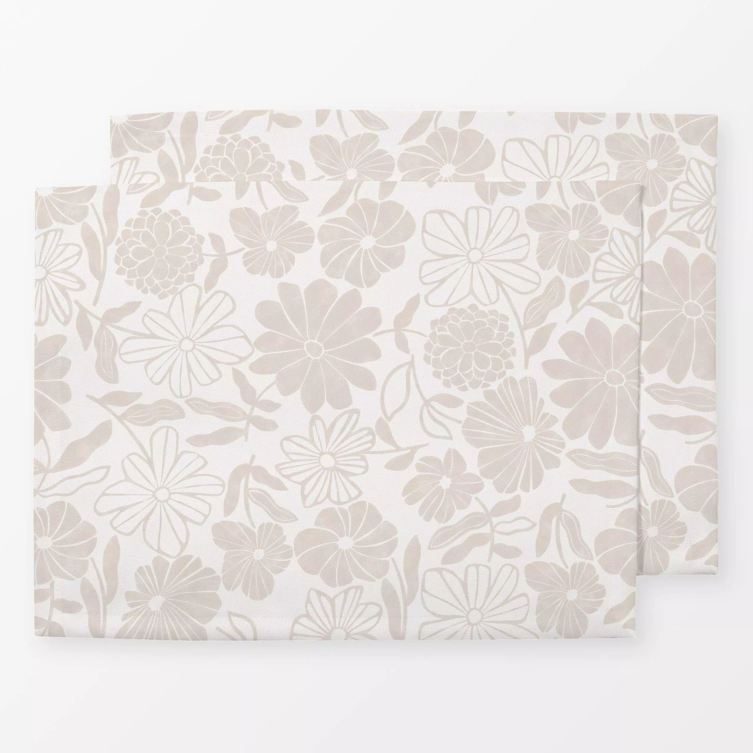 Tischset Wildflowers beige creme - Blumen & Florales, Natur & Landschaft, Pflanzen & Botanik - von „Studio Kesse"; boho, cre...