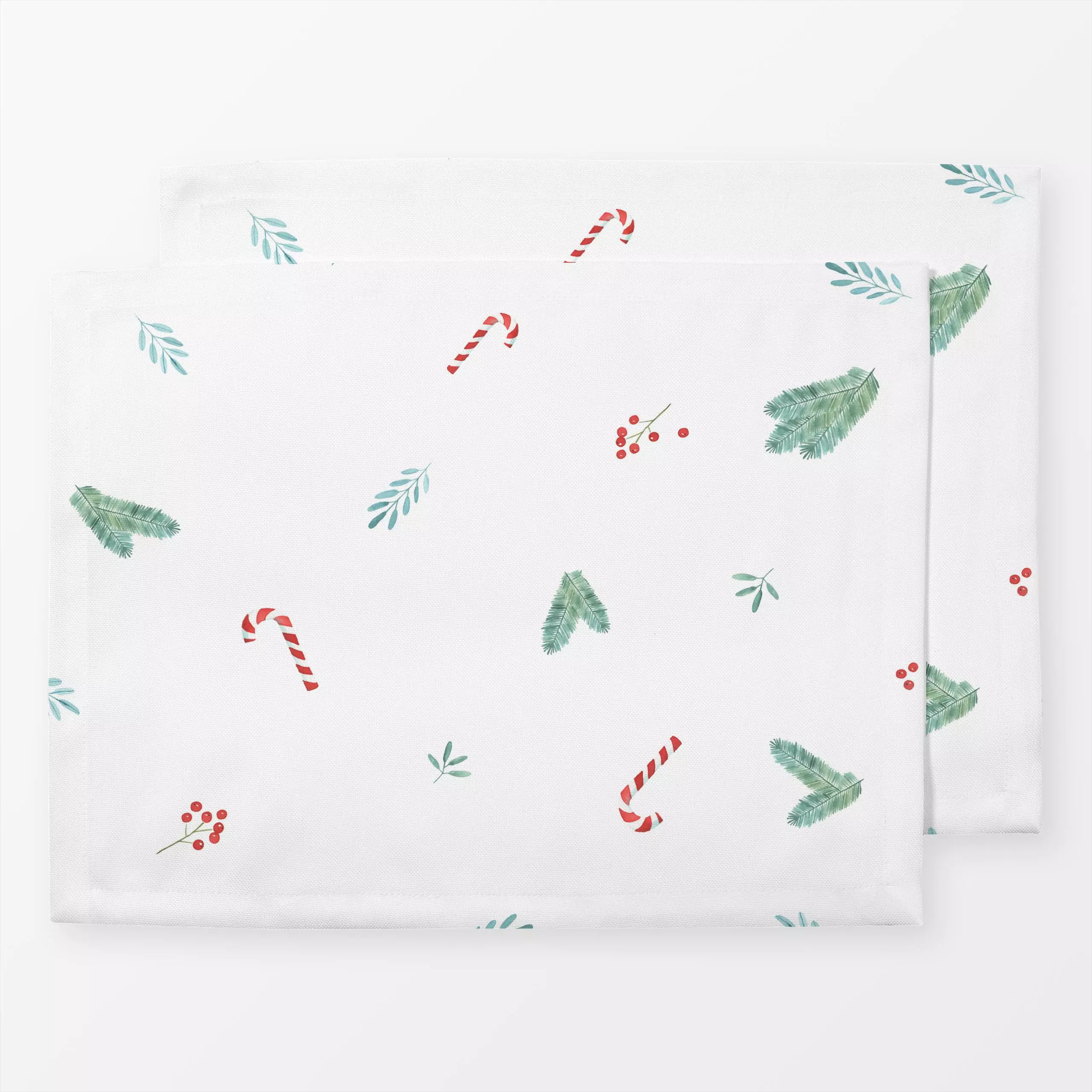 Tischset Candy Cane Love - Weihnachten - von „Katrin Graff"; Zweige, Merry Christmas, Weihnachten, Zuckerstange, candy, xmas...